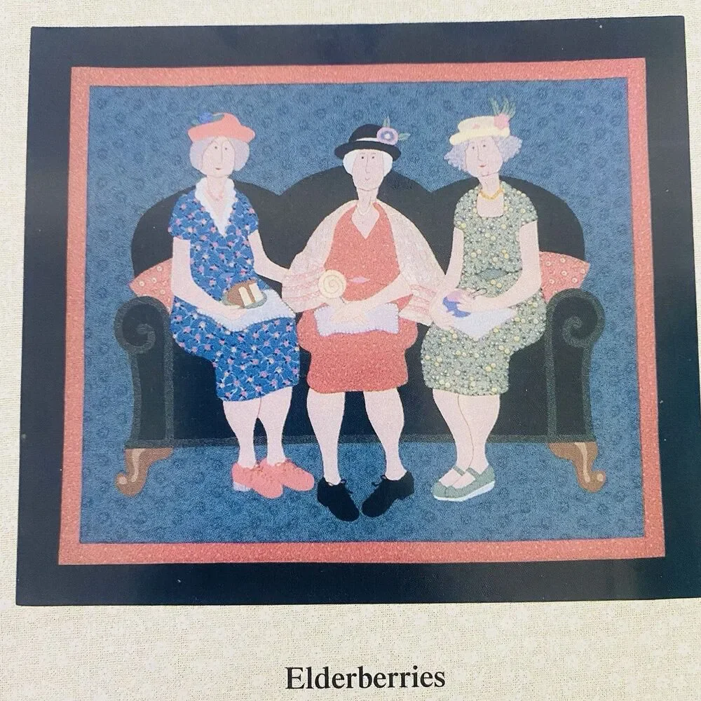 Vintage Quilt Pattern Lot Coffee Girls Elderberries Party Animals Applique